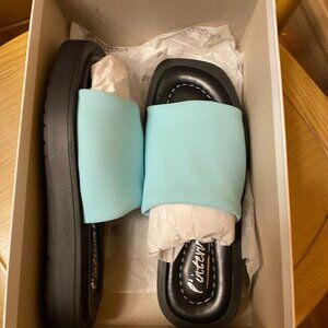 L'Intervalle Sandals Helmi Blue Lycra Size 38